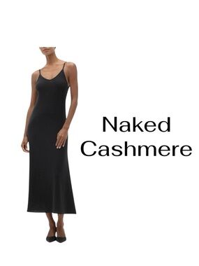 Naked Cashmere 100% Cashmere Midi Tank Dress 90’s Minimalist CBK STYLE Size Med
